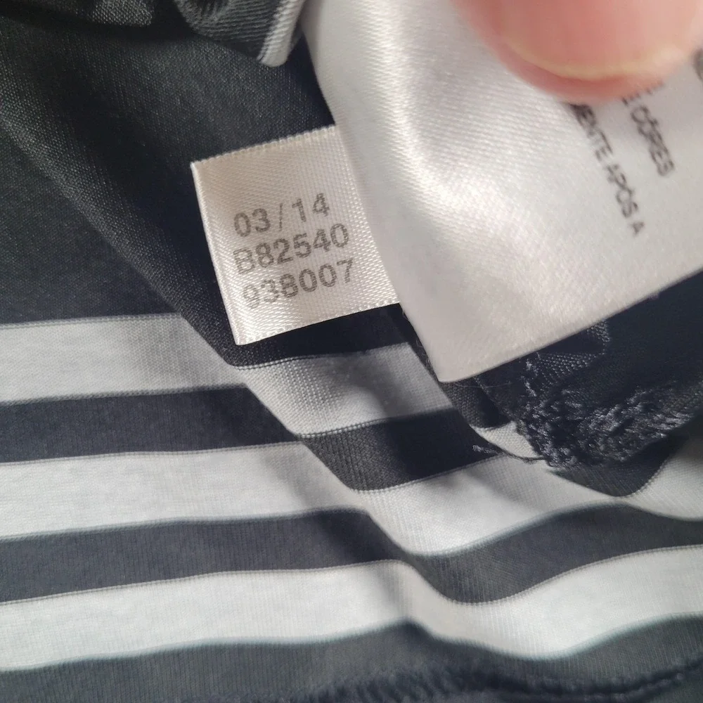 Adidas Polo Shirt Mens Large Black‎ Gray Striped Puremotion Golf Performance